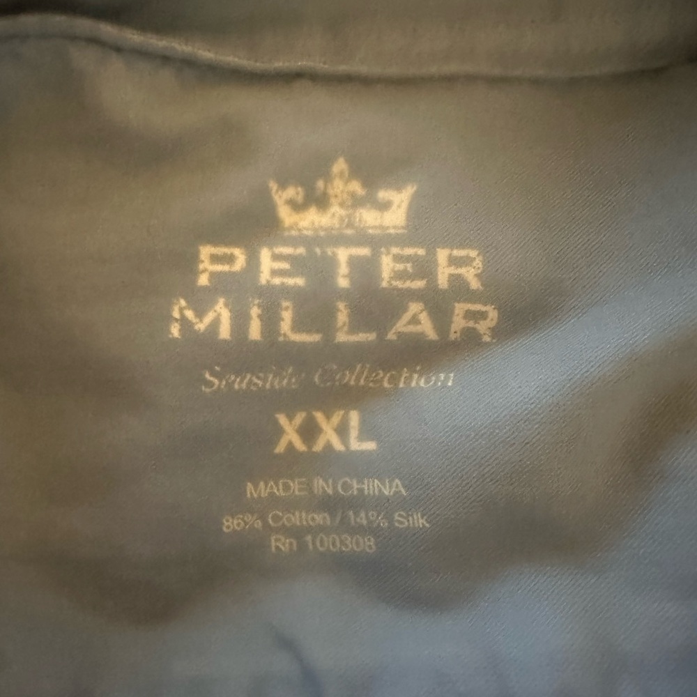 New Men’s Peter Millar Light Blue Size XXL Seaside Collection Button Front Shirt - Picture 2 of 6